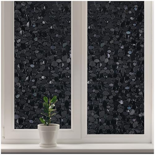 rabbitgoo Total Blackout Window Privacy Film, Black 35.4" x 118.1"