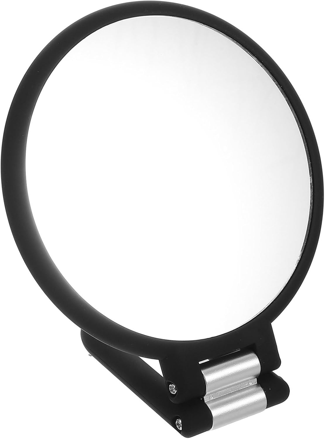 FAVOMOTO Foldable Double-Sided Handheld Vanity Mirror with 15x Magnification, Portable 6-inch Round Makeup Mirror for Travel and Skincare Routines, Easy to Clean Abs and Glass Material