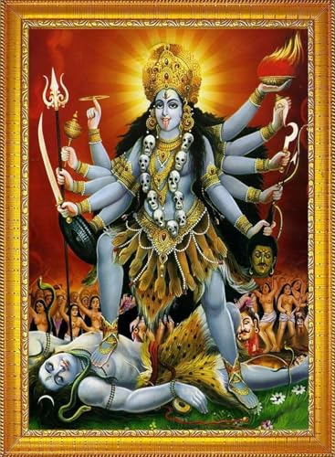 GODDESS KALI_MATA Photo Framed Wall Painting For Home Decor Office temple (6 x 8 Inch 2RC)