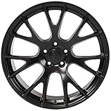 Partsynergy Replacement For 20' Rim fits 2006-2019 Dodge Charger Challenger Hellcat Style Satin Black 20x9 Aluminum Wheel