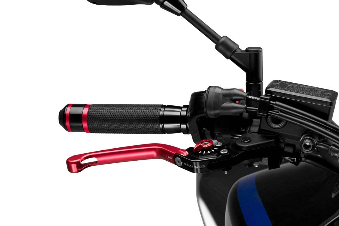 Puig 110RR Levers adapter machined from anodized Ergal 7075 aluminum for lever system with precise fit and high mechanical strength, Red