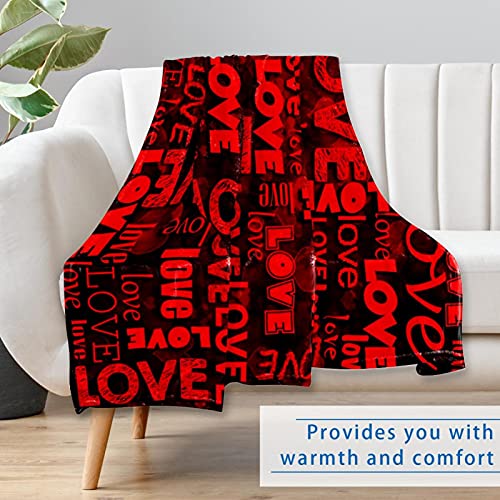Plaid de lit lettres d'amour vintage chaude et douce, couverture haut de gamme 150x100