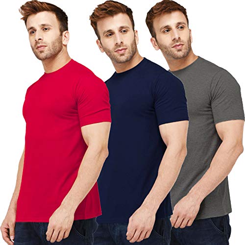 Image of Solid Men Half Sleeve Round Neck T-Shirt (Pack of 3)