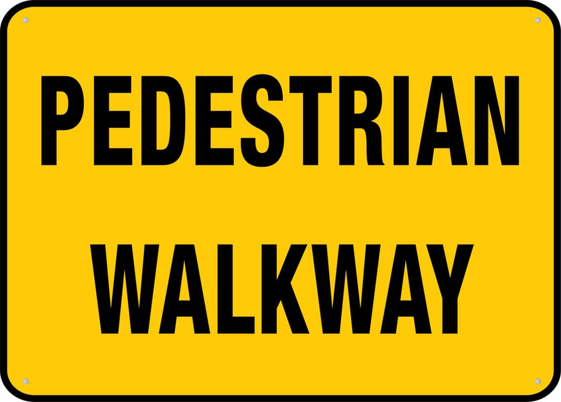 Pedestrian Walkway Sign, 8x12 Inch Rust-Free Aluminum with UV-Ink Printing, Durable & Weatherproof Outdoor Sign for Home