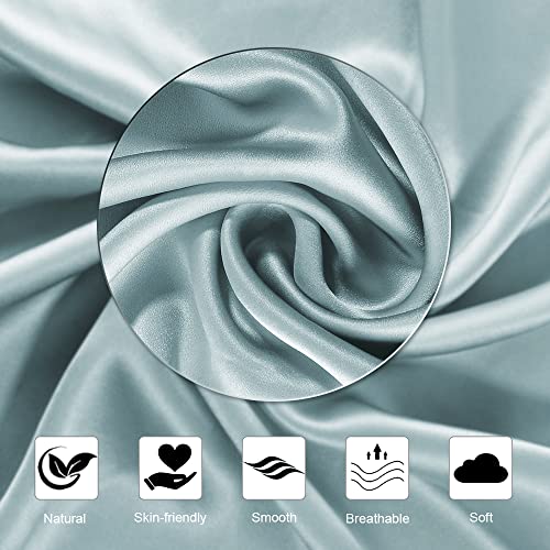 Ravmix Silk Pillowcase for Hair and Skin 21Momme Both Sides Mulberry Silk Pillow Case with Hidden Zipper, 1PCS, Standard 50×75cm, Aqua - Image 3