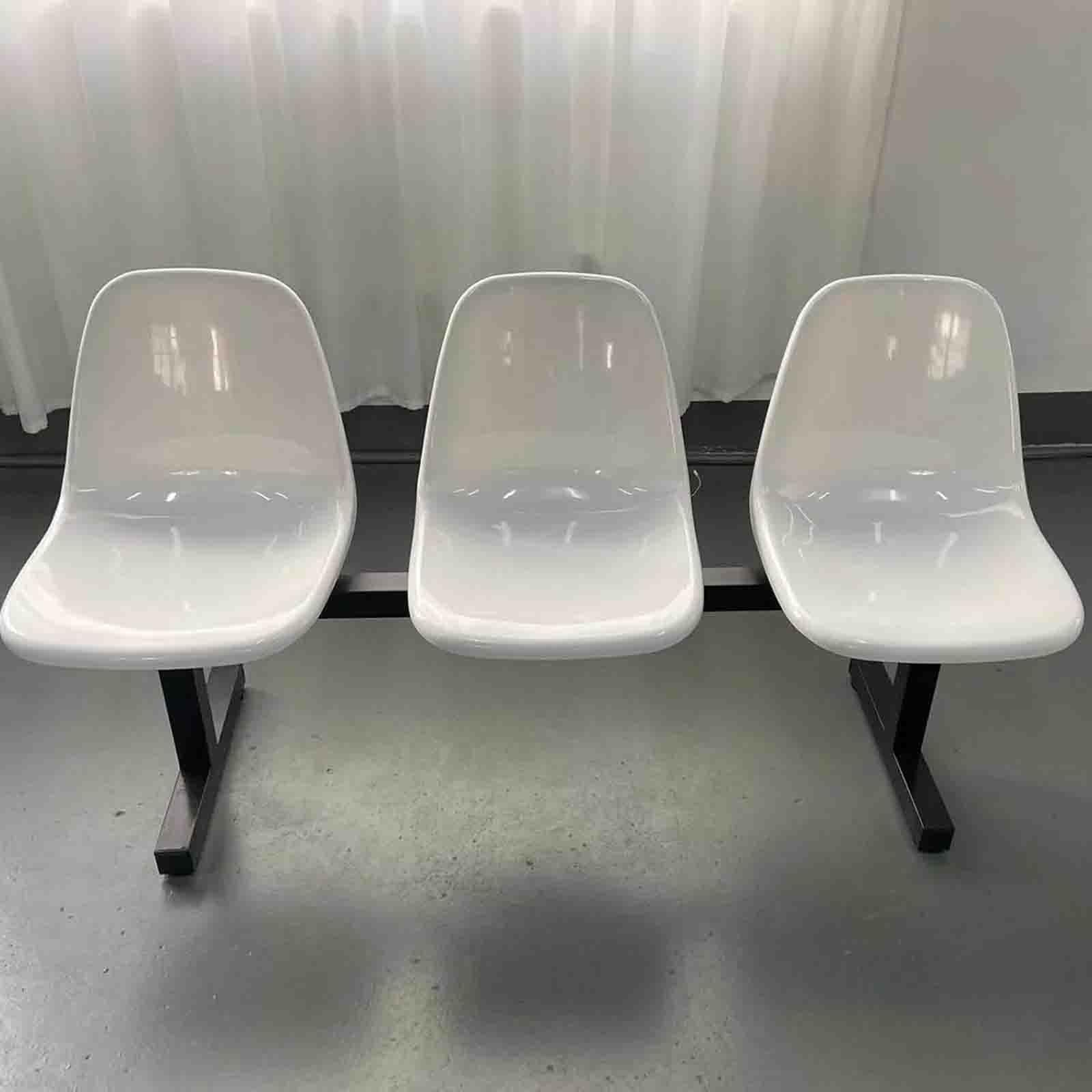 SFSLBFB Waiting Room Bench Set, 3-Seat Office Guest & Reception Chairs, Lobby Bench Seating for Office Airport, Bank, Hospital, Barbershop(White)