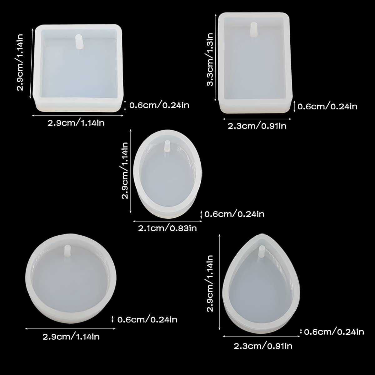 RELAND SUN Stampo In Silicone Per Gioielli Fai Da Te, Forma Di Luna. Morbido E Flessibile, Per Resina, Argilla, Sapone E Candele. Facile Sformatura, Riutilizzabile. - 2