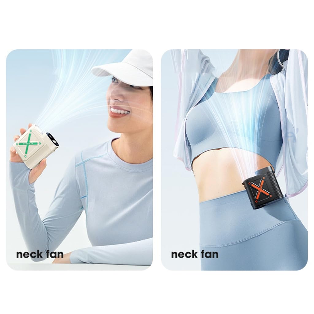 Ventilador portátil con clip para cinturón de 100 velocidades, pantalla digital, ventilador de refrigeración para colgar en la cintura, para trabajar al aire libre, senderismo, camping