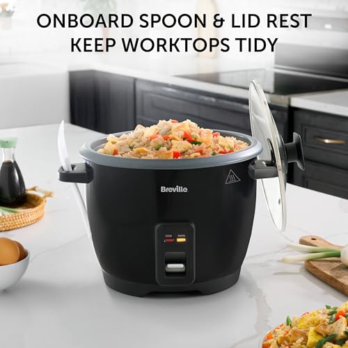 Breville Electric Rice Cooker | 1.8L (10 Cup) Capacity | Serves up to 8 People | Keep Warm Function | Non Stick Removable Bowl | Spoon & Measuring Cup Included | VTP209, Black - Image 4