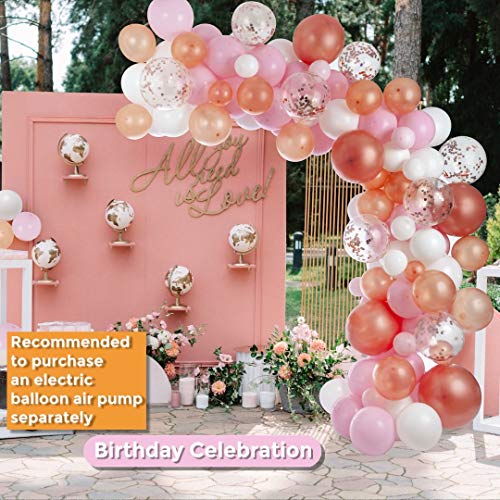Vellax Balloon Garland Arch Kit - 16ft DIY Balloons, Boy&Girl Birthday Backdrop Decor, Oh Baby Shower, Wedding, Graduation, Anniversary, Bridal Shower Bachelorette Party Supplies Decoration - Rose Gold - Thumbnail 6