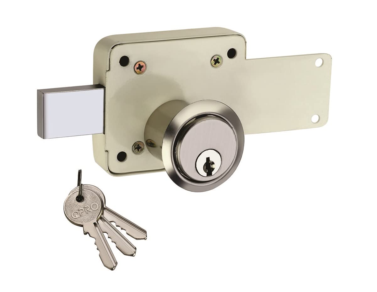 Buy QPRO® Main Door Lock, Pin Cylindrical 3 Turn Inter Lock with 3 Keys