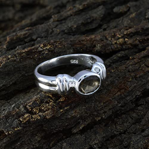 Bague de forme ovale en argent sterling 925 et gemmes
