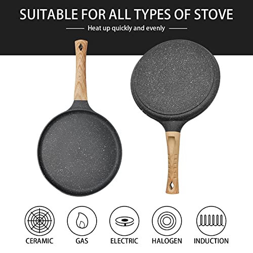 Justup CREPE PAN 28CM 11 Inch Nonstick Skillet Pan, Aluminum, Electric Stovetop Compatible, Suitable For Pancakes, Tortillas, Omelette thumb #1