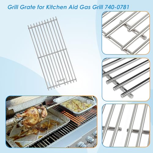 Image of 740-0781 Grill Parts for KitchenAid 740-0781 750-0781 720-0856V 720-0856, Cooking Grate, Heat Plate & Burner Kit for Kitchenaid Grill Replacement Parts 740-0781 NEX13000399A0