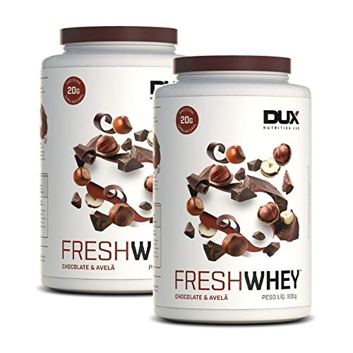 KIt 2x Fresh Whey 900g - DUX Sabor Chocolate C/Avelã