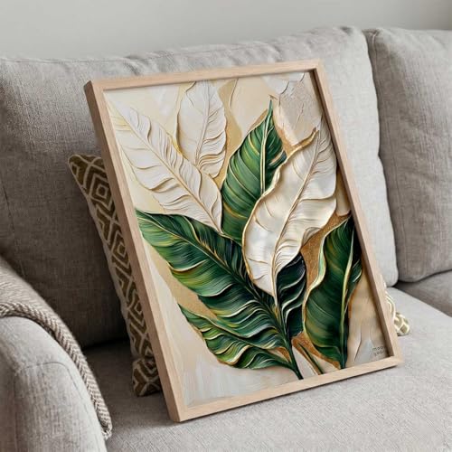 Image of kotart Aesthetic Leaf Art Home Decoration|Paintings With Frame For Living Room Bed Room Hotel Wall Decor Digital Reprint (13x17 inch)