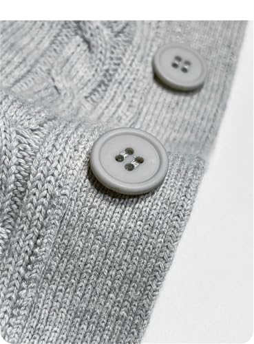 Men Cotton Sweater Long Sleeve V-Neck Sweaters Loose Solid Button Tops Thick Knitting Casual Cardigans Black3