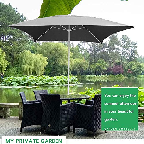 Parasols 6,6 Ft / 2 M Vierkante Patio Tuintafelparaplu, Perfect Voor Buitentuin, Strand Commerciële Evenementenmarkt… - Afbeelding 3