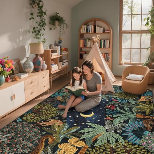 Tapete Azul GarveeHome Área 8x10 para Sala miniatura 2