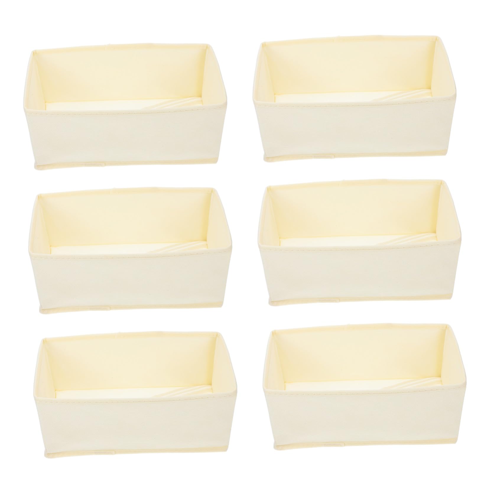 6 Piezas Organizadores para Ropa Divisor Tapa para Ropa Interior y Calcetines Organizador de Armario de Tela Beige Caja de Almacenamiento para y Vestidor