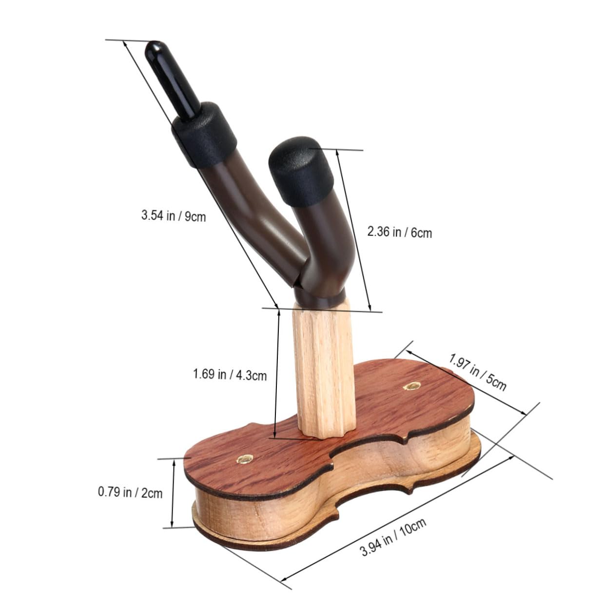 BESPORTBLE Violin Hanger Wall Mount with Wood Base Elegant Red Wood Color Easy to Install Securely Supports Violin for Home Decor