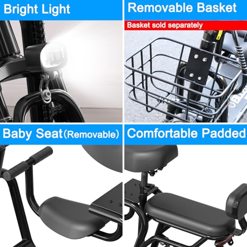 Electric Scooter with Seat for Adult, 36V/48V Electric Scooter with 350W/500W Motor 500W/750W Peak Power, 20 Mile Range, 17.4mph/18.75mph, e Scooters with Adjustable Seat