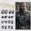Flongo Boucles d'oreilles tête de loup viking pour hommes : 8 paires de boucles d'oreilles celtiques en acier inoxydable vintage huggie créoles boucles d'oreilles runes nordiques faux plugs noirs #3
