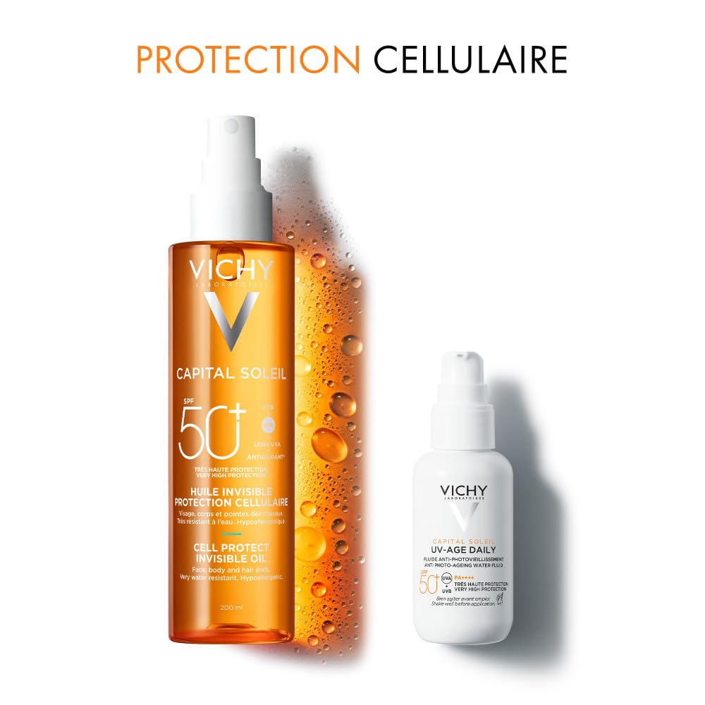 Vichy Capital Soleil Huile Solaire SPF50+ Visage Corps Cheveux 200 ml