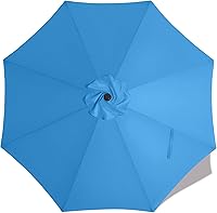 Vista 35 de MASTERCANOPY - Sombrilla de patio de 9 pies, toldo de repuesto para 8 varillas - Sólo la cubierta color turquesa