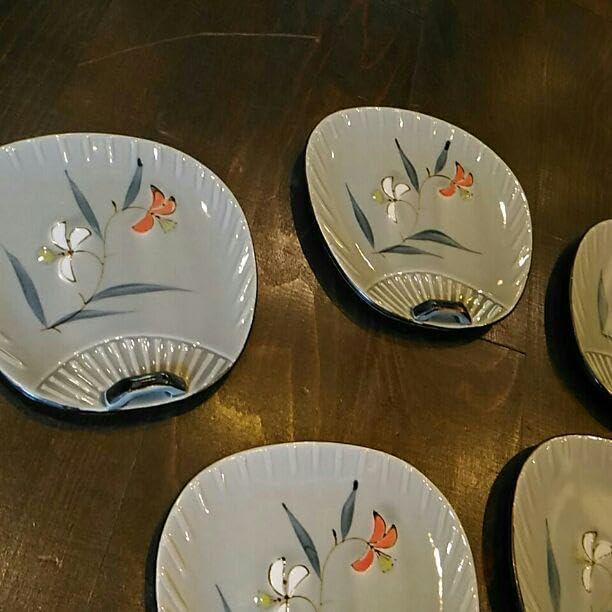 小皿 古伊万里 明治 丸窓 ようらく 四方襷文様 大明嘉清年製 ロ号 欠け