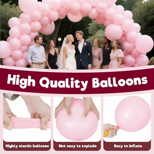 Image of Pink Balloon Birthday Party Balloons - 100 Pack 12 inch Round Party Balloons for Bachelorette Birthday Wedding Bridal Shower Party Decoration