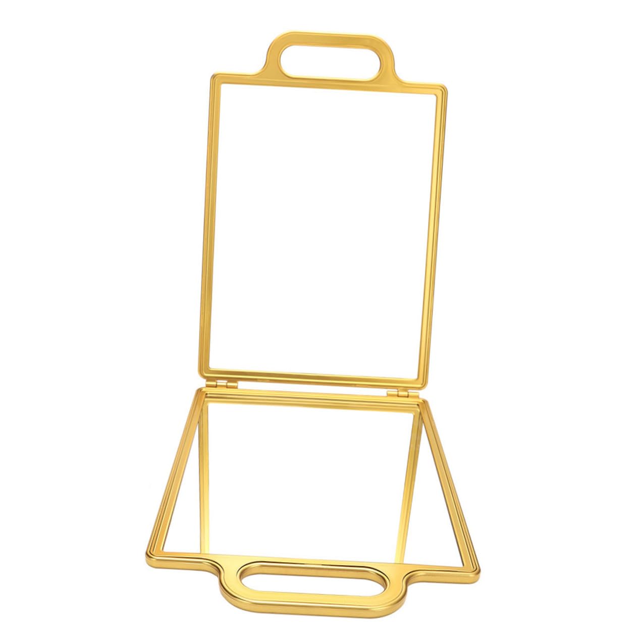 Mikinona Miroir Pliant Doré Double Face Format Compact Professionnel pour Coiffure Salon De Beauté Et Maquillage Portable De Voyage