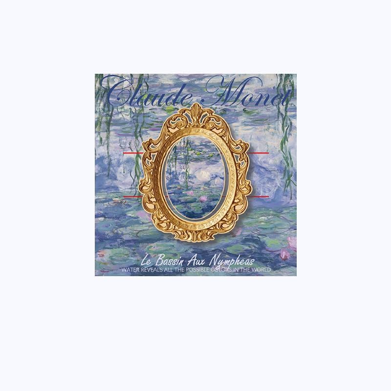 Metal Golden Hollow Bookmark Brass Bookmarks for Women Men Book Lover, Oil Painting Theme Book Mark Bookmarks for Book Lovers Writers Avid Readers Funny Reading (Water Lily)