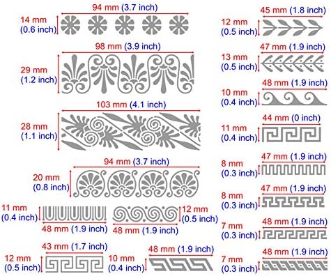 Aleks Melnyk #36.3 Metal Journal Stencil, Greek Key, Border, Meander, Ornaments, Stainless Steel Stencil, Template Tool for Wood Burning, Pyrography and Engraving, Scrapbooking, Crafting, DIY