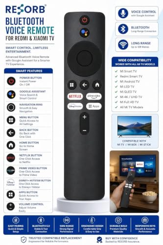 Image of Smart TV Remote Control Compatible with Xiaomi Mi Smart TV, Compatible with Mi LED TV, Compatible with Mi Android TV, Infrared Remote with All Essential Functions, Plug & Play | LED 654 VC