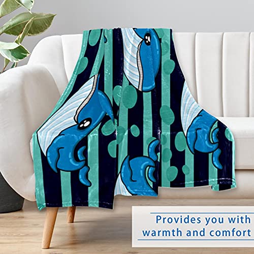 Couverture chaude à rayures bleues plaid baleine isolant pour camping - 7