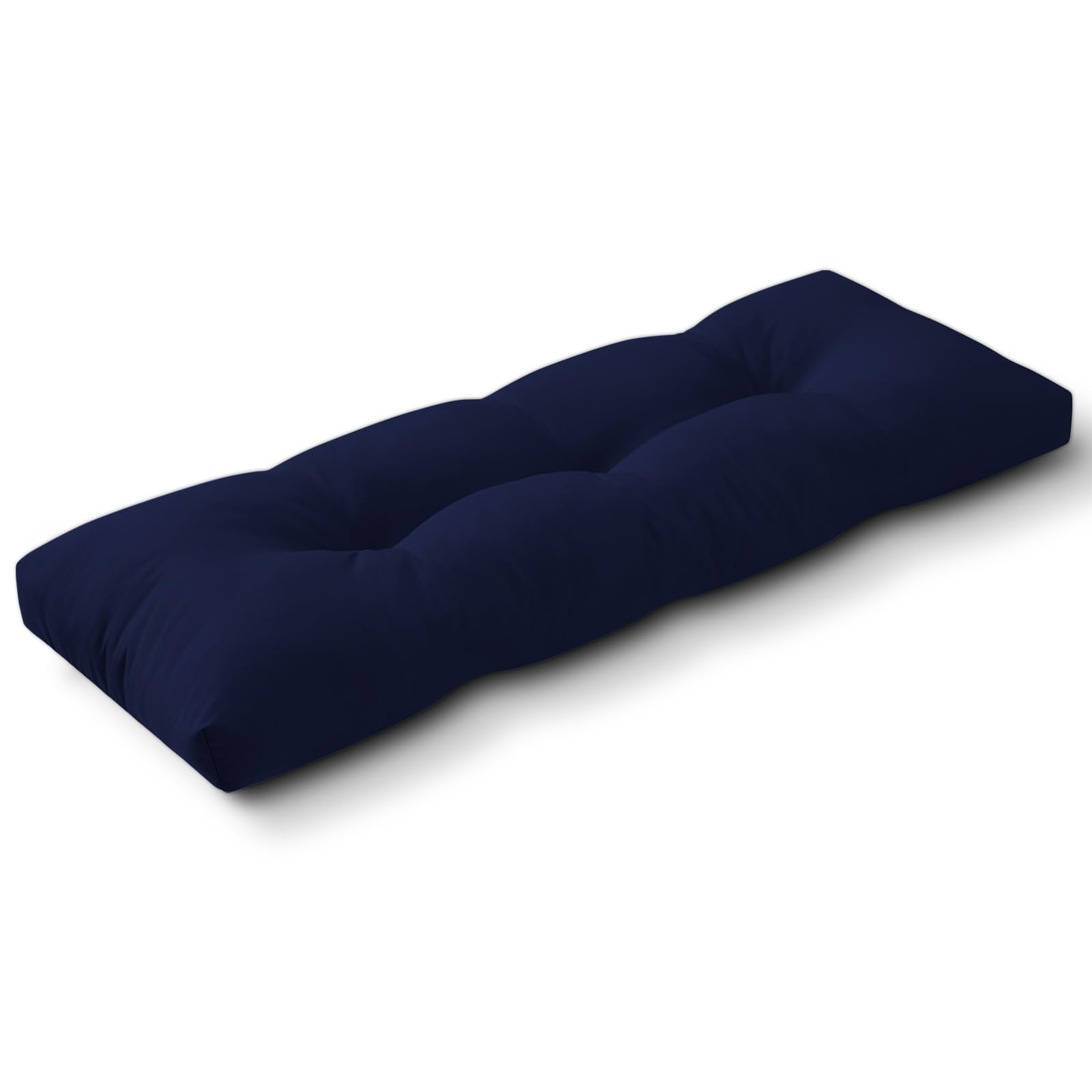 Wellsin Indoor/Outdoor Bench Cushion, Waterproof Patio Bench Seat Cushion with Non-Slip Bottom, Tufted Bench Cushions for Indoor/Outdoor Furniture, 36x14x4 inch, Navy