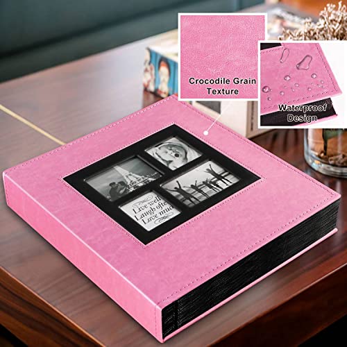 Image of Ywlake Photo Album 4x6 500 Pockets Photos, Extra Large Capacity Family Wedding Picture Albums Holds 500 Horizontal and Vertical Photos Pink