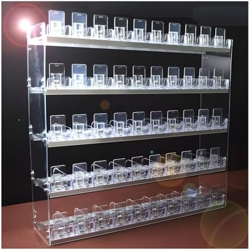 Acrylic Cigarette Display Rack Shelf - Wall Mounted Retail Case with Auto Pusher, Rectangular Design for Store Counter, Dimensions: 45x29x70cm / 18x11x28in