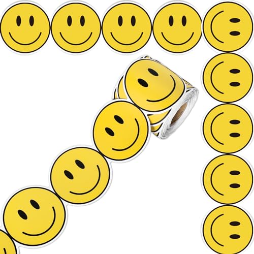 Image of Whaline 65.6 Ft Back to School Bulletin Board Border Smiling Face Trim Borders Non-Stick Yellow Paper Border Roll for Teachers' Day Classroom Chalkboard Decoration