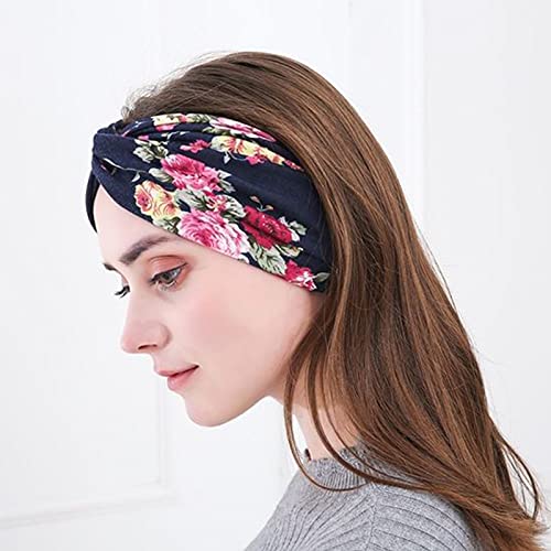 Image of DRESHOW 8 Pack Headbands for Women Yoga Knotted Headbands Elastic Criss Cross Hair Accessories Sports Head Wrap Non Slip