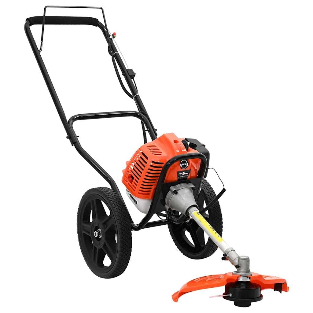 Desbrozadora de gasolina con ruedas, 52 cc, 1,45 kW, para cuidado de jardín, con hilo de nailon