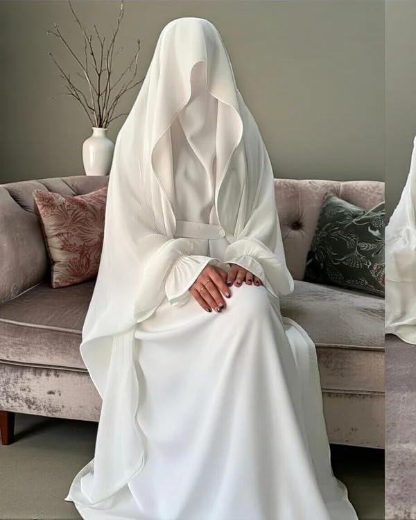 Image of NAZNEEN Saudi Jilbab Full Length and Noise Pc MATT NIDA Fabric with extra panel to cover face
