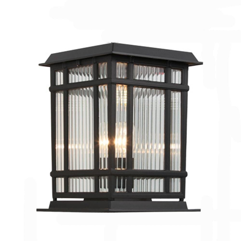 QUSYZD Solar Post Cap Lamp Outdoor Waterproof Villa Garden Post Lights Fence Courtyard Landscape Lighting Fixtures Simple Lantern Gate Bollard Pillar Ligh,
