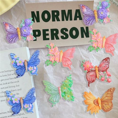 Image of 9PCS Cute Butterfly Fridge Magnets, Stylish Refrigerator Accessories for Kitchen, Office, Home Decor, Cartoon Flower Pot Design with Strong Hold, Mini Vase Magnets for Gift