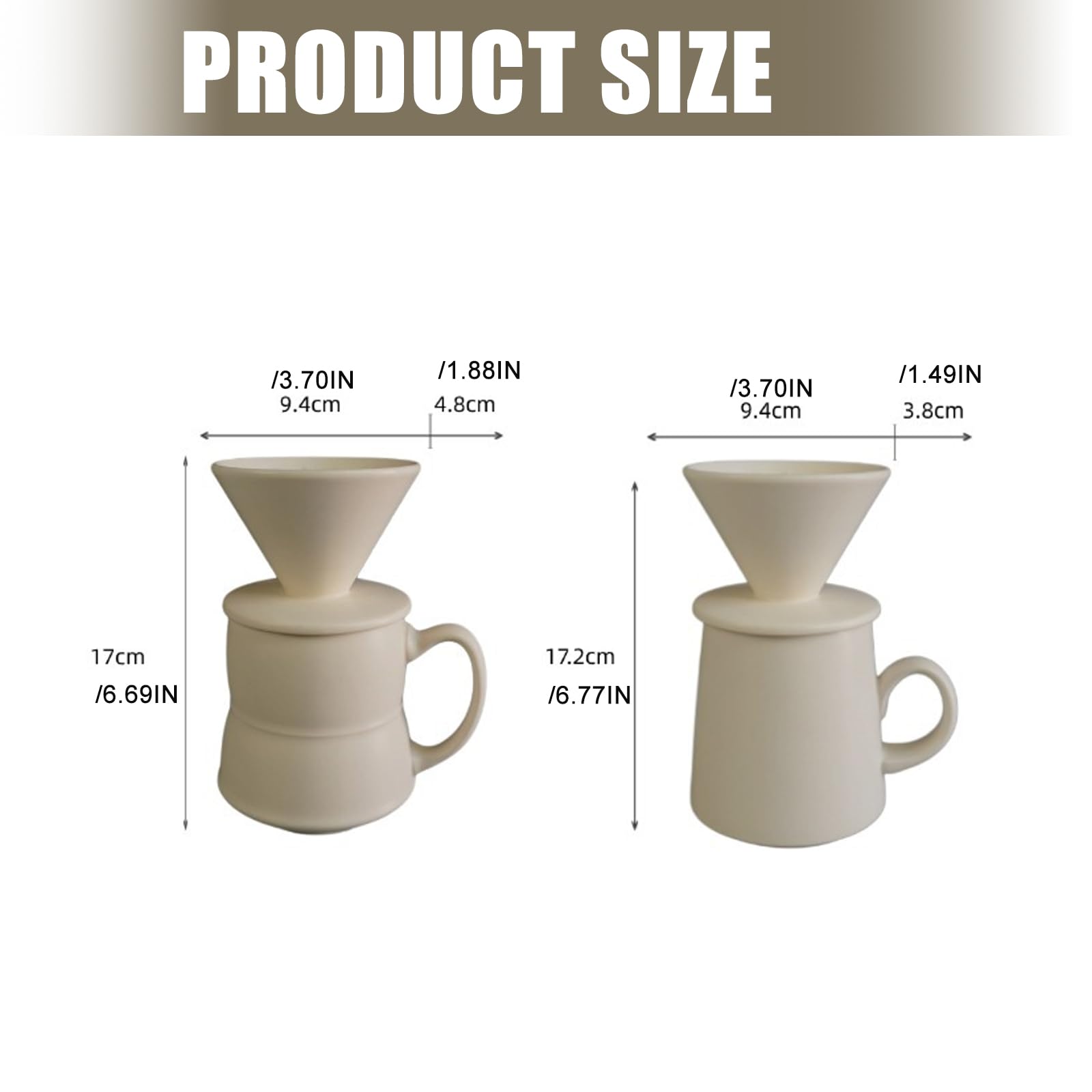Generisch Moderna cafetera manual V 60 de cerámica, 460 ml, moderna cafetera de café para un resultado uniforme en cualquier cocina, accesorios hechos a mano