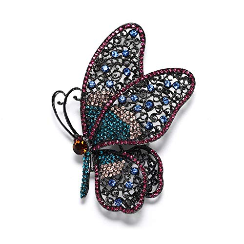 Image of Variety Styles Butterfly Brooch - Multi-Color Rhinestone Crystal Brooch Pin Cute Butterfly Shape Corsages Brooches Decoration Gift for Women