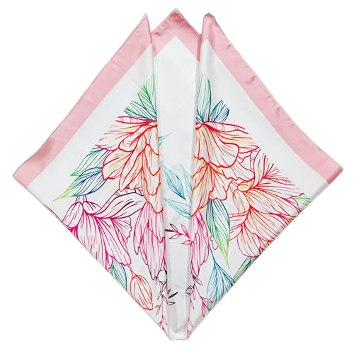 Image of Satin Silk Small Square Scarf for Women, Printed Soft and Comfy Neck Head Tie Scarf Bandana