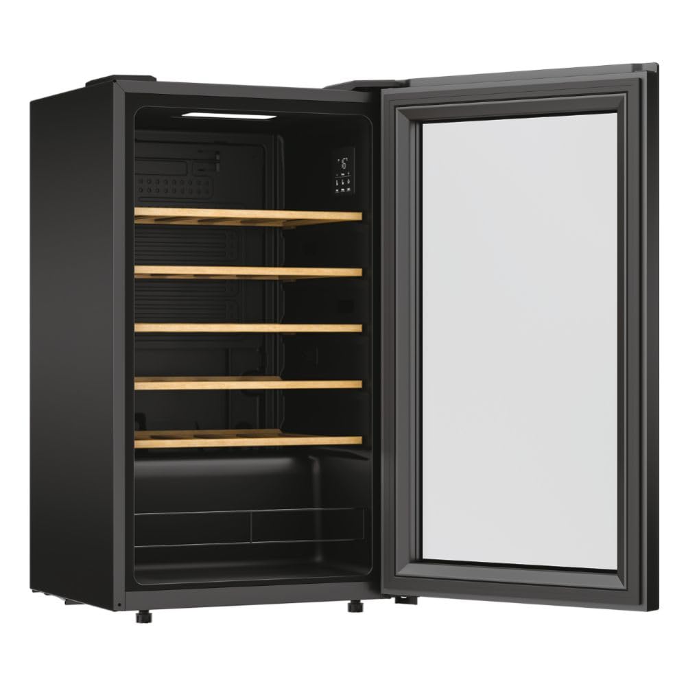 Hoover, Cantina Vino HOWC034, Wine Bank, 34 bottiglie, 37dB, Connessa, Nero, Cantinetta Vino 34 Bottiglie, Nero, AxLxP 85x47,5x45,6 cm [Classe di efficienza energetica G]