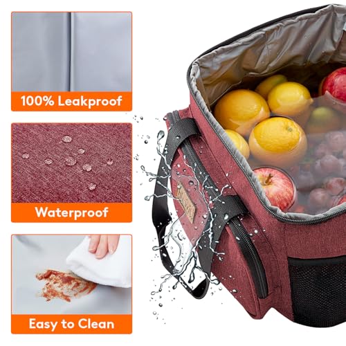 Lifewit Large Lunch Bag, Insulated Lunch Box, Soft Cooler Cooling Tote for Adult Men Women, Burgundy 24-Can (15L) by Lifewit - Image 6